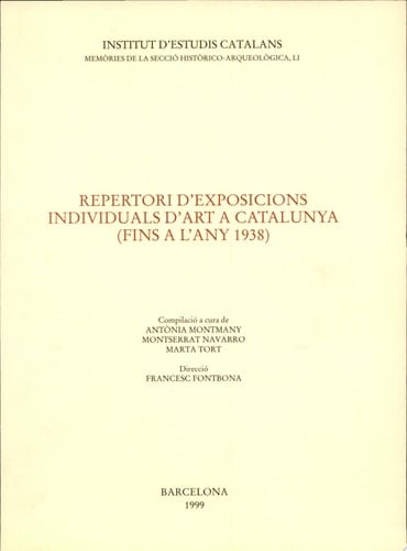 Repertori d'exposicions individuals d'art a Catalunya (fins a l'any 1938)
