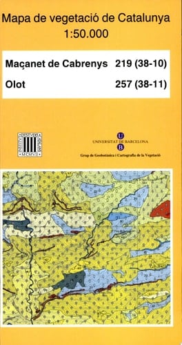 Mapa de vegetació de Catalunya 1 50.000. Maçanet de Cabrenys 219 (38-10), Olot 257 (38-11)