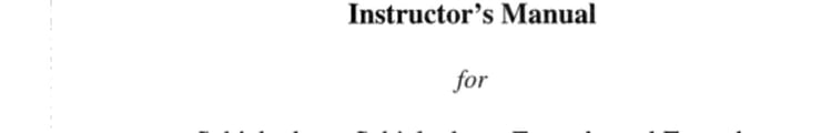 Instructors Manual