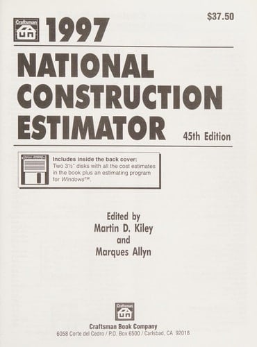 1997 National Construction Estimator