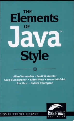 The Elements of Java(TM) Style