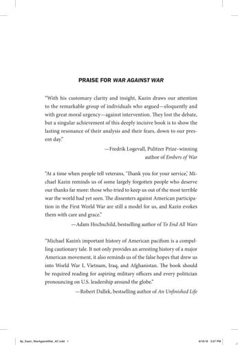 War Against War The American Fight for Peace, 1914-1918