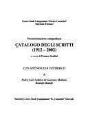 Documentazione campaniana catalogo degli scritti (1912-2002)