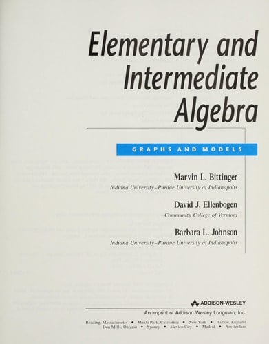 Elementary and Intermediate Algebra: Graphs and Models