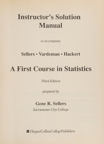 Ism T/A Frst Crs Stat 3e