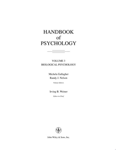 Handbook of Psychology, Biological Psychology