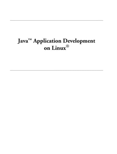 Java Application Development on Linux