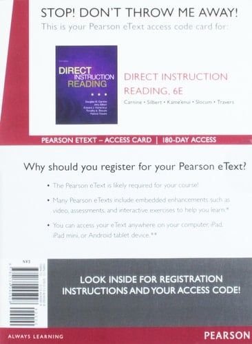 Direct Instruction Reading -- Enhanced Pearson eText