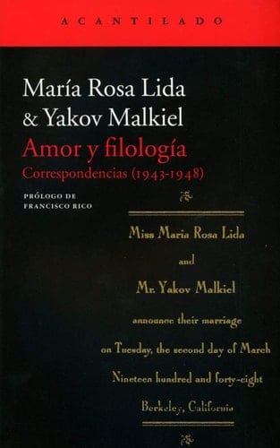 Amor y filología correspondencias (1943-1948)