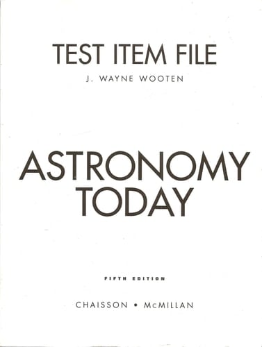 Astronomy Today Test Item File