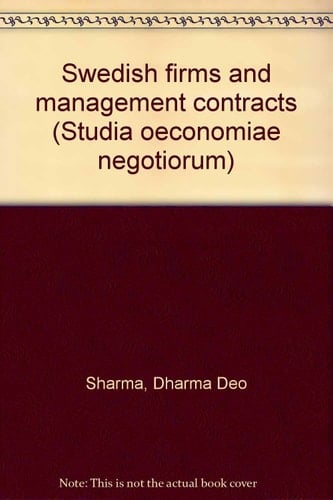 Swedish Firms and Management Contracts