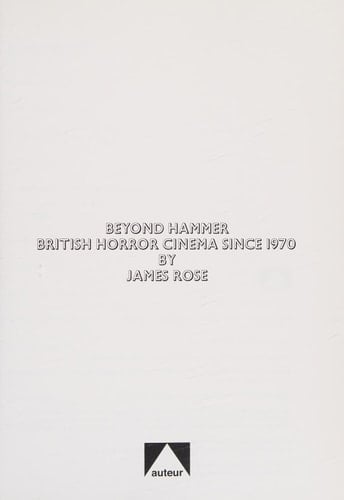 Beyond Hammer British Horror Cinema Since 1970