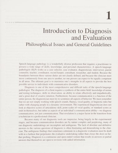 Diagnosis and Evaluation in Speech Pathology