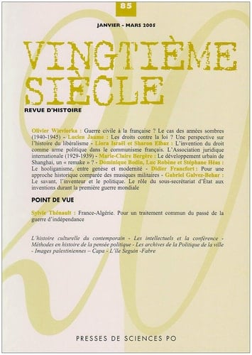 Vingtième siècle, N° 85 :