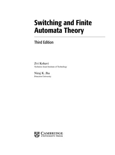 Switching and Finite Automata Theory