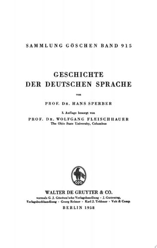 Geschichte der deutschen Sprache