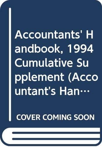 Accountants' Handbook, 1994 Cumulative Supplement (Accountant's Handbook Supplement)
