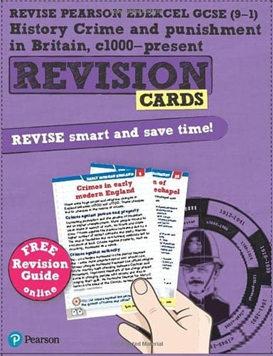 Pearson REVISE Edexcel GCSE History Crime and Punishment in Britain Revision Cards (with free online Revision Guide and Workbook) - 2023 and 2024 exams (Revise Edexcel GCSE History 16)