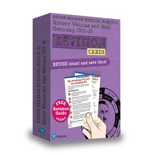 Pearson REVISE Edexcel GCSE History Weimar & Nazi Germany Revision Cards (with free online Revision Guide and Workbook) - 2023 and 2024 exams (Revise Edexcel GCSE History 16)