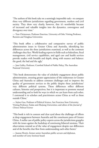 Dilemmas in Public Management in Greater China and Australia Rising Tensions but Common Challenges