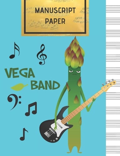 Manuscript Paper Vega Band Blank Sheet Music Notebook, 108 Pages of Staff Paper, 12 Staves Per Page