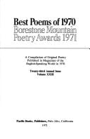 Best Poems of 1970: Borestone Mountain Poetry Awards 1971