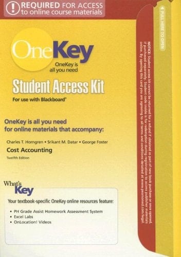 Cost Accounting Student Access Kit (OneKey)