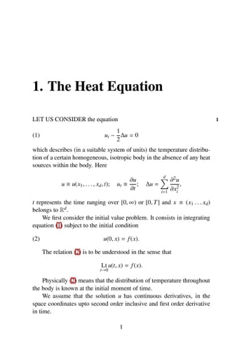 Lectures on Diffusion Problems and Partial Differential Equations