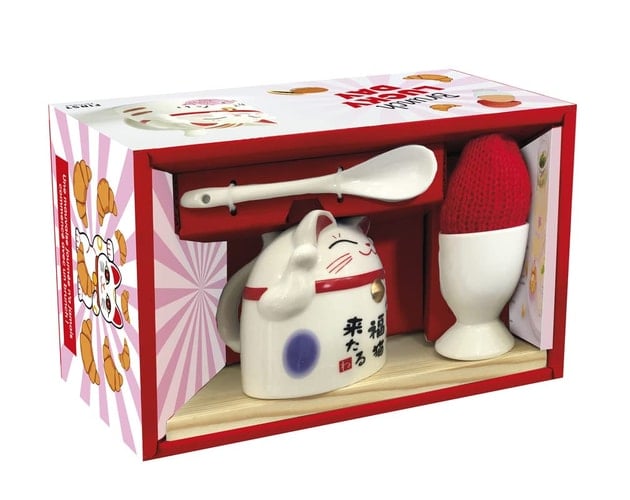 Brunch lucky day Avec 1 coquetier et son bonnet, 1 cuillère en céramique, 1 planchette en bois, 1 mug et 1 livre de recettes