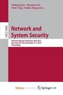 Network and System Security 9th International Conference, NSS 2015, New York, NY, USA, November 3-5, 2015, Proceedings