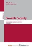 Provable Security 9th International Conference, ProvSec 2015, Kanazawa, Japan, November 24-26, 2015, Proceedings