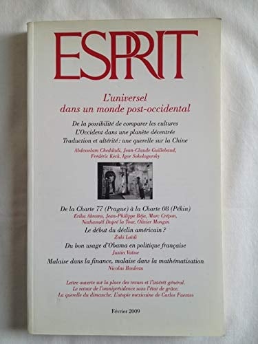 Revue Esprit Fevrier 2009. L'univers dans un monde post-occidental