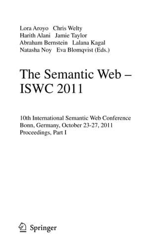 The Semantic Web -- ISWC 2011 10th International Semantic Web Conference, Bonn, Germany, October 23-27, 2011, Proceedings, Part I