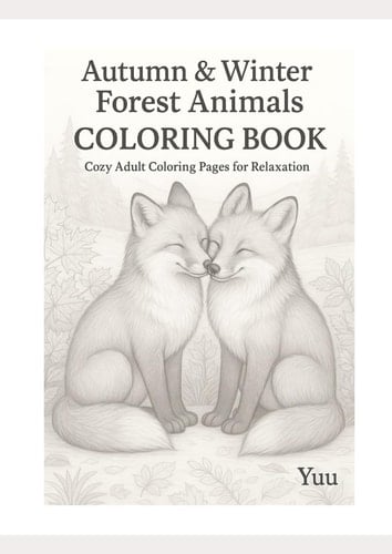 Autumn & Winter Forest Animals Coloring Book: Cozy Adult Coloring Pages for Relaxation