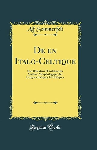 de En Italo-Celtique Son Rôle Dans l'Évolution Du Système Morphologique Des Langues Italiques Et Celtiques (Classic Reprint)
