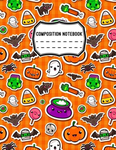 Composition Notebook: Halloween Theme - Wide Ruled Pages