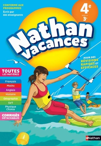 Nathan Vacances Toutes les matières de la 4e vers la 3e