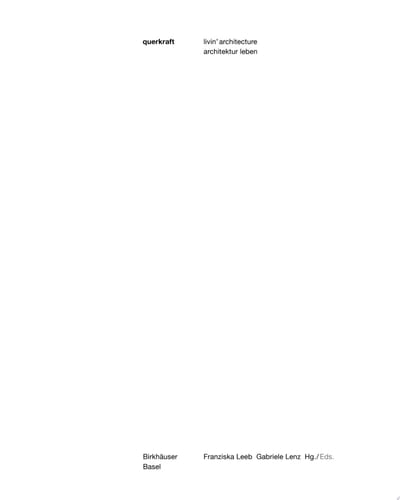 querkraft – livin’ architecture / Architektur leben