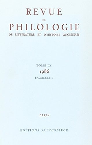 Revue de Philologie 1986/t60,1ph 1986/1