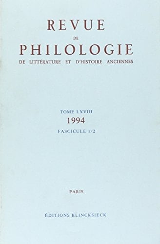 Revue de Philologie 1994/t68,1,2
