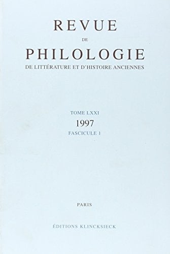 Revue de Philologie 1997/t71,1