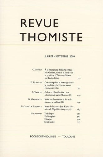 Revue Thomiste - 3/2018