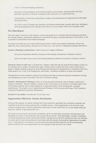 Amenity Reclamation of Mineral Workings Main Report