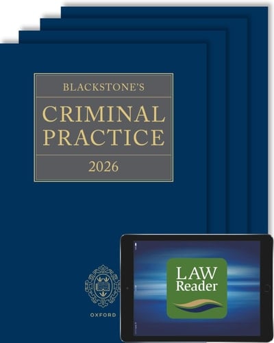 Blackstone's Criminal Practice 2026: Main Work and Supplement 1