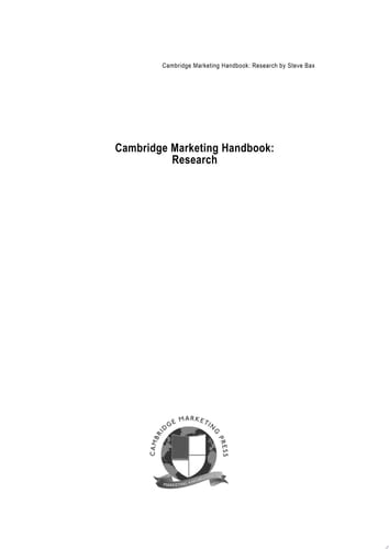 Cambridge Marketing Handbook: Research