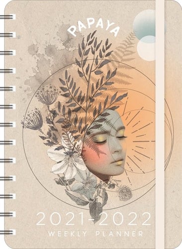 PAPAYA 2022 Weekly Planner: On-the-Go 17-Month Calendar with Pocket (Aug 2021 - Dec 2022, 5" x 7" closed)