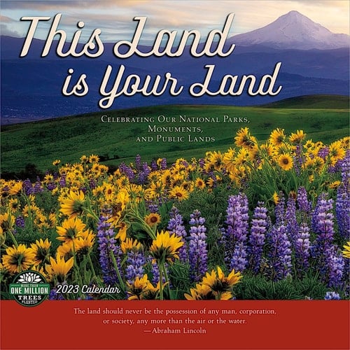 This Land Is Your Land 2023 Wall Calendar: Celebrating Our National Parks, Monuments, and Public Lands | 12" x 24" Open | Amber Lotus Publishing