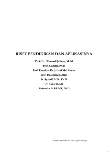 RISET PENDIDIKAN DAN APLIKASINYA