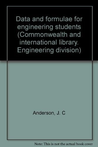 Data and Formulae for Engineering Students (The Commonwealth and International Library, Engineering Division)