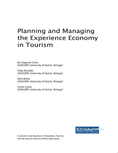 Planning and Managing the Experience Economy in Tourism